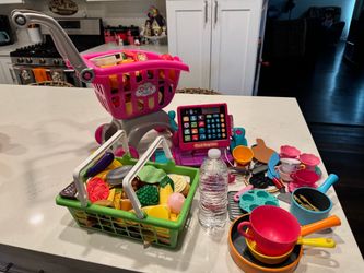 Kids Play Grocery Shopping Cart Set