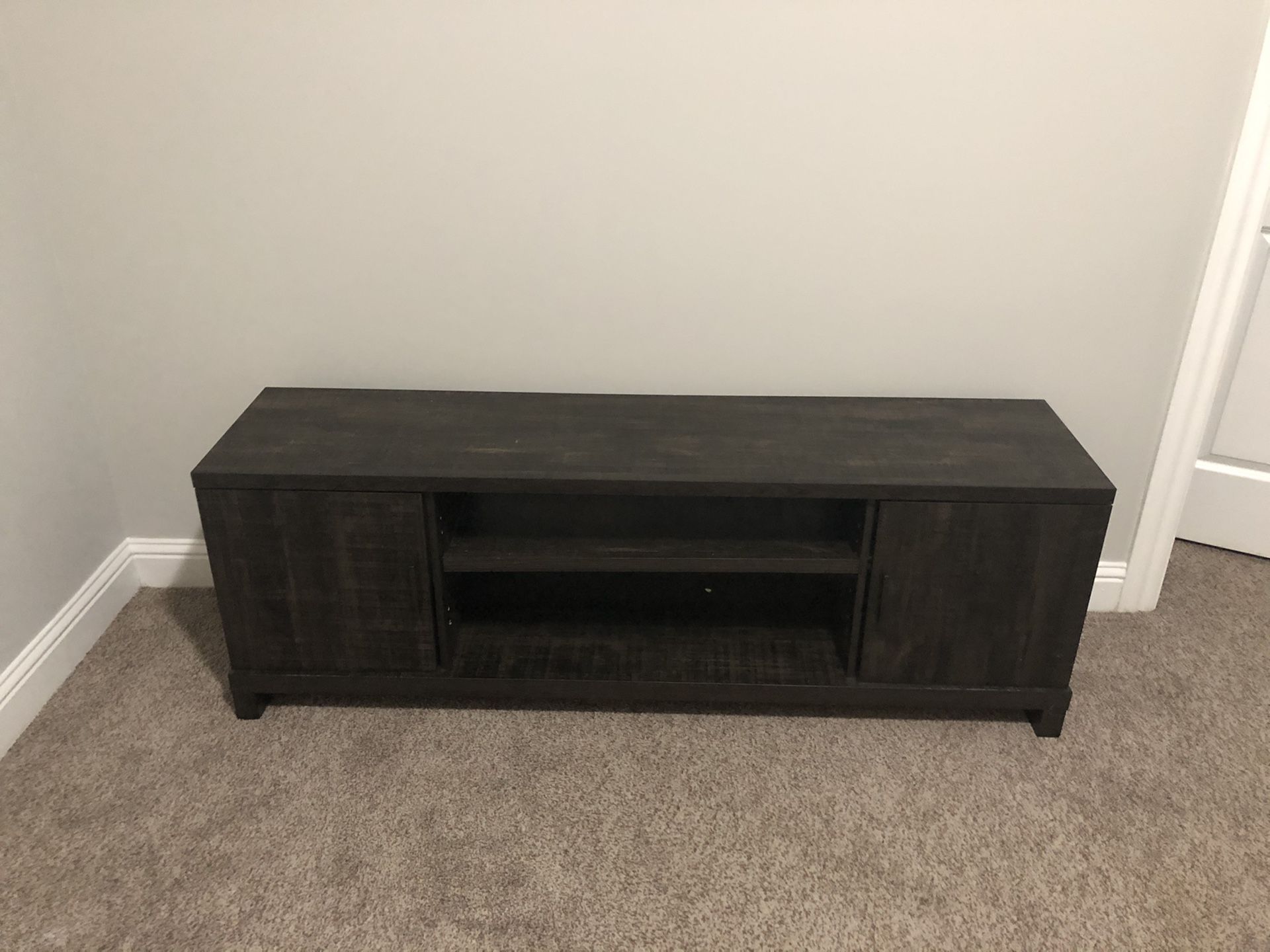 TV stand with shelves and two storage compartments