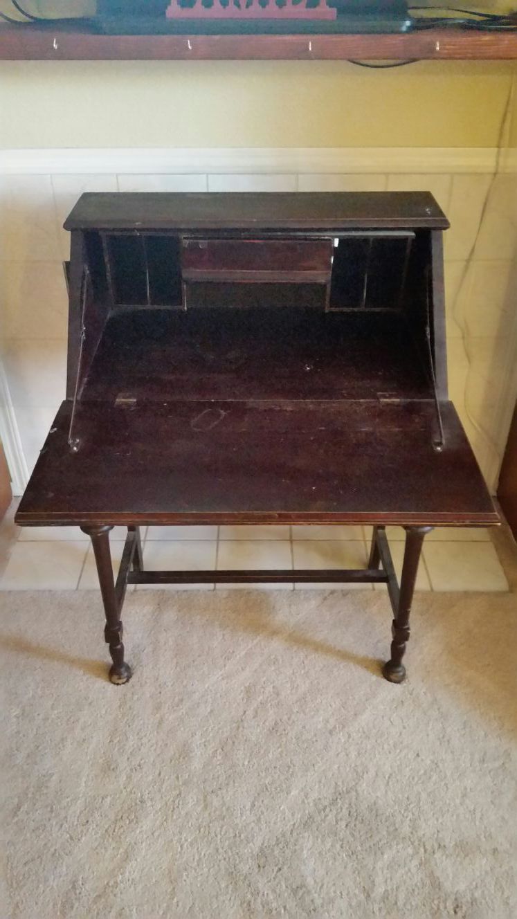 Antique desk , fold out with drawer