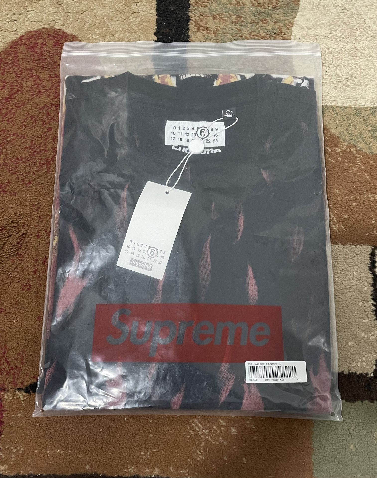 Supreme x Margiela Liquid Blue Oversized Tee XXL