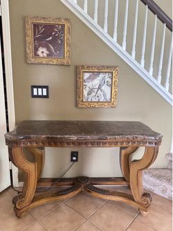 Console table  Marble/ wood