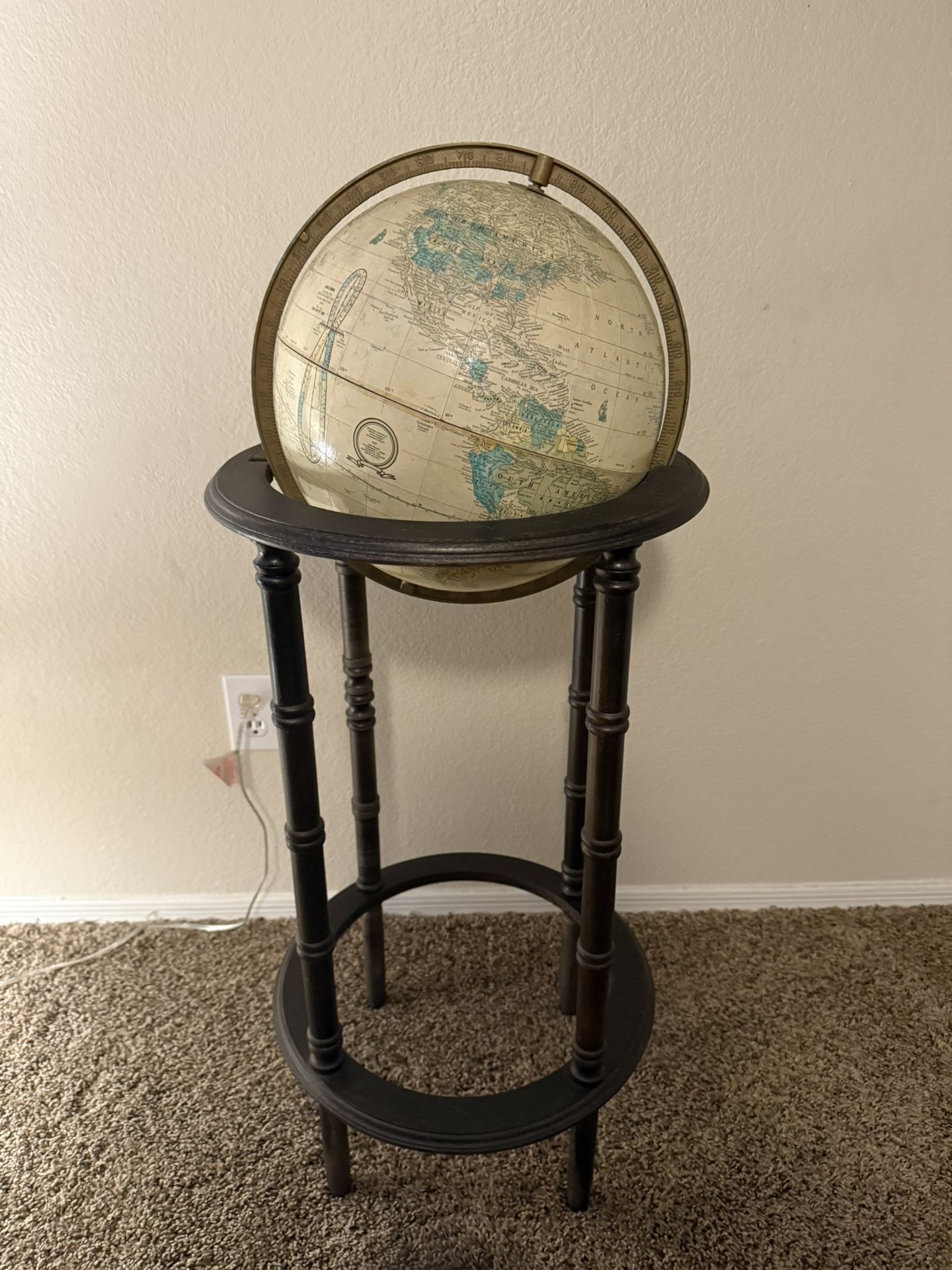 Cram Co World Globe W/Wood Stand (C87)