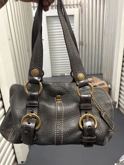 COACH Chelsea Vintage Black Pebbled Leather 2-Handle Shoulder Bag Satchel