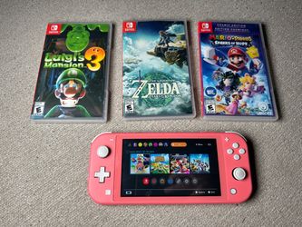 Nintendo Switch Lite Pink with 3 Games