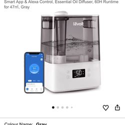 Levoit Cool Mist Humidifier for Room, Smart Top Fill with Nightlight, 6L, LUH-A601S-BUSR,Blue