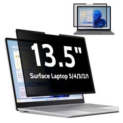 Mamol Upgrade Privacy Screen for Microsoft Surface Laptop 1/2/3/4/5 th Gen 13.5 inch, Fully Removable Anti Spy Glare Blue Light Filter, Surface Laptop