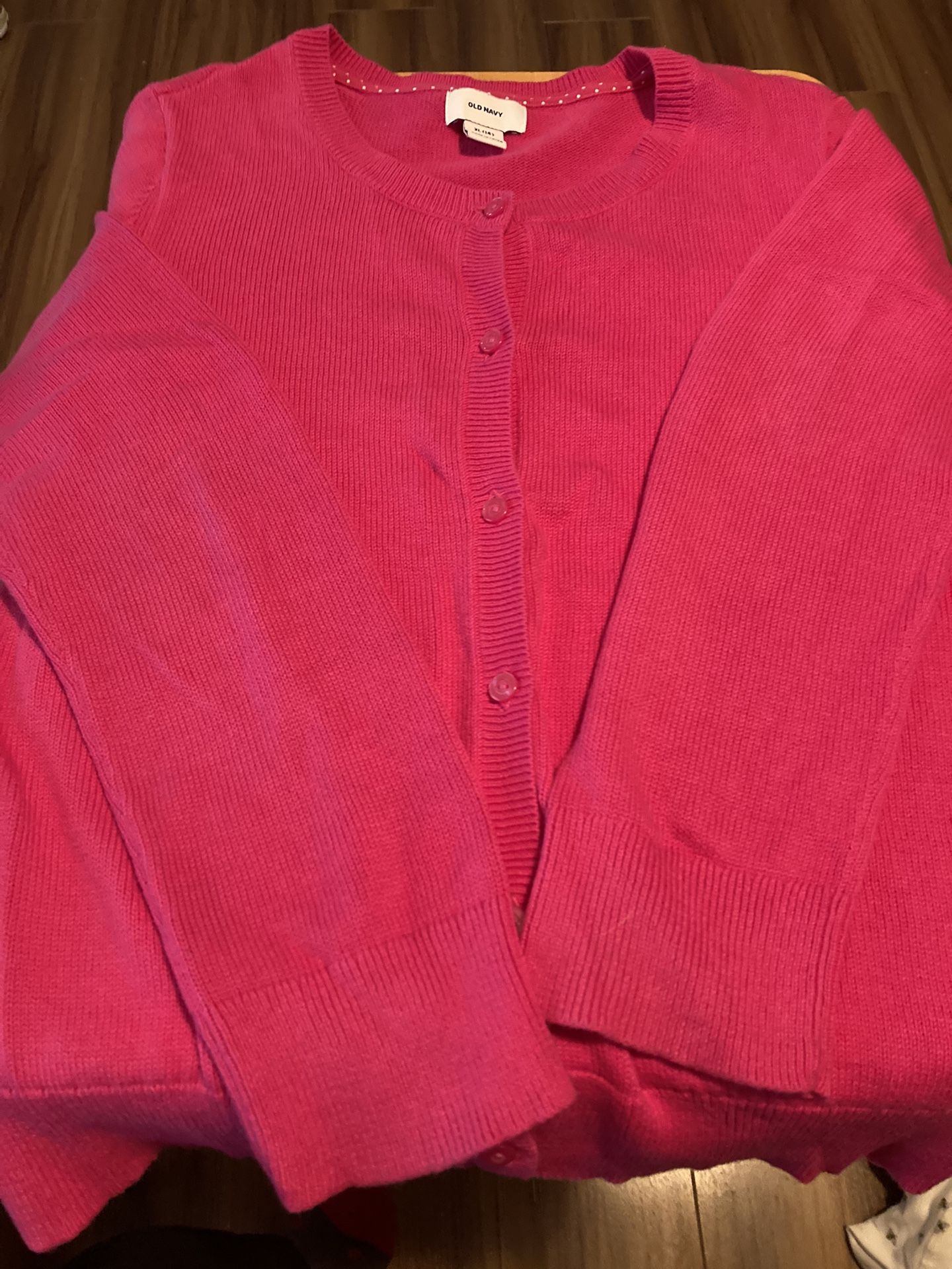 Old Navy Pink Knit Cardigan - Size Youth XL(14)
