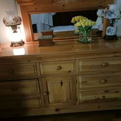 Single Bed Head And Foot Board, Dresser With Mirror, Armoire, And Night Stand
