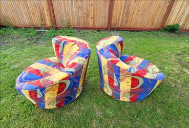 Vladimir Kagan style Nautilus swivel chairs