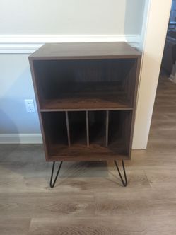 Record player stand and storage cabinet
