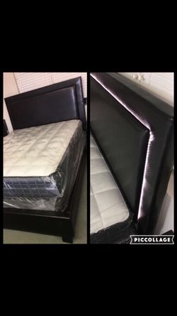 new queen bed frame with light up headboard