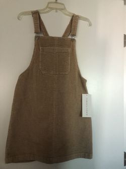 New Beige Corduroy Overall Dress