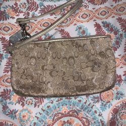 Coach Wristlet Light Brown Strap