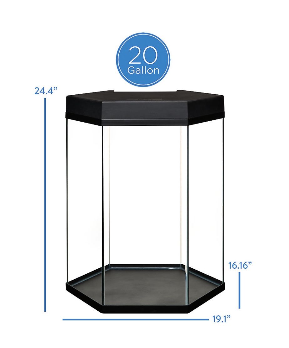 Used Top Fin Hexagon Aquarium 20 Gallon