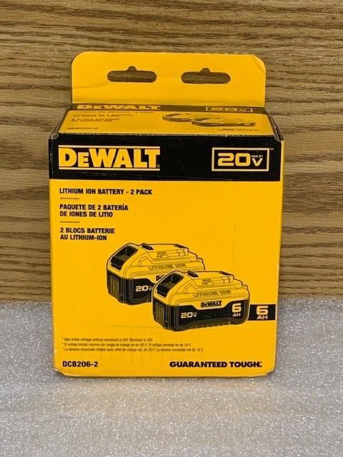 DeWalt DCB206-2 20V 6AH Lithium Ion Battery 2 Pack