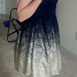Royal Blue And Gold Dress