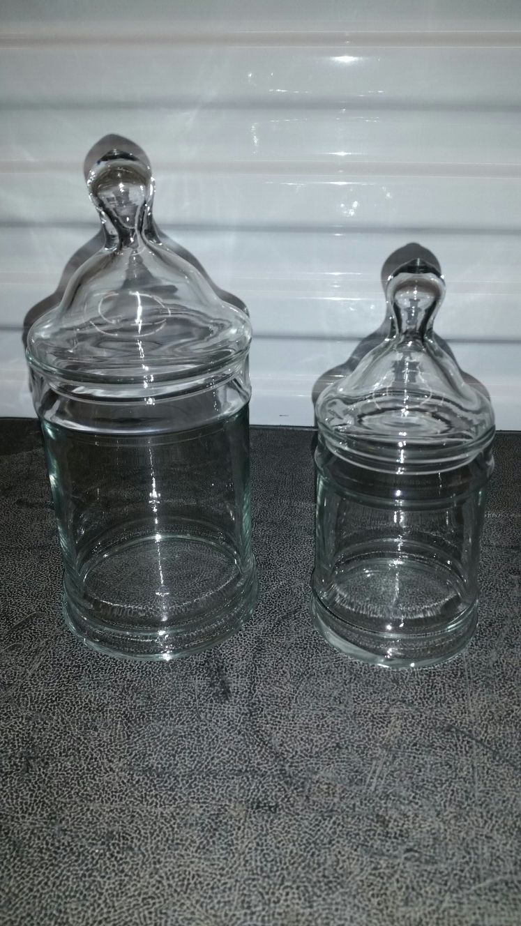 Pair of Apothecary Jars~Glass Jars