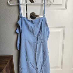 Light Blue Backless Dress