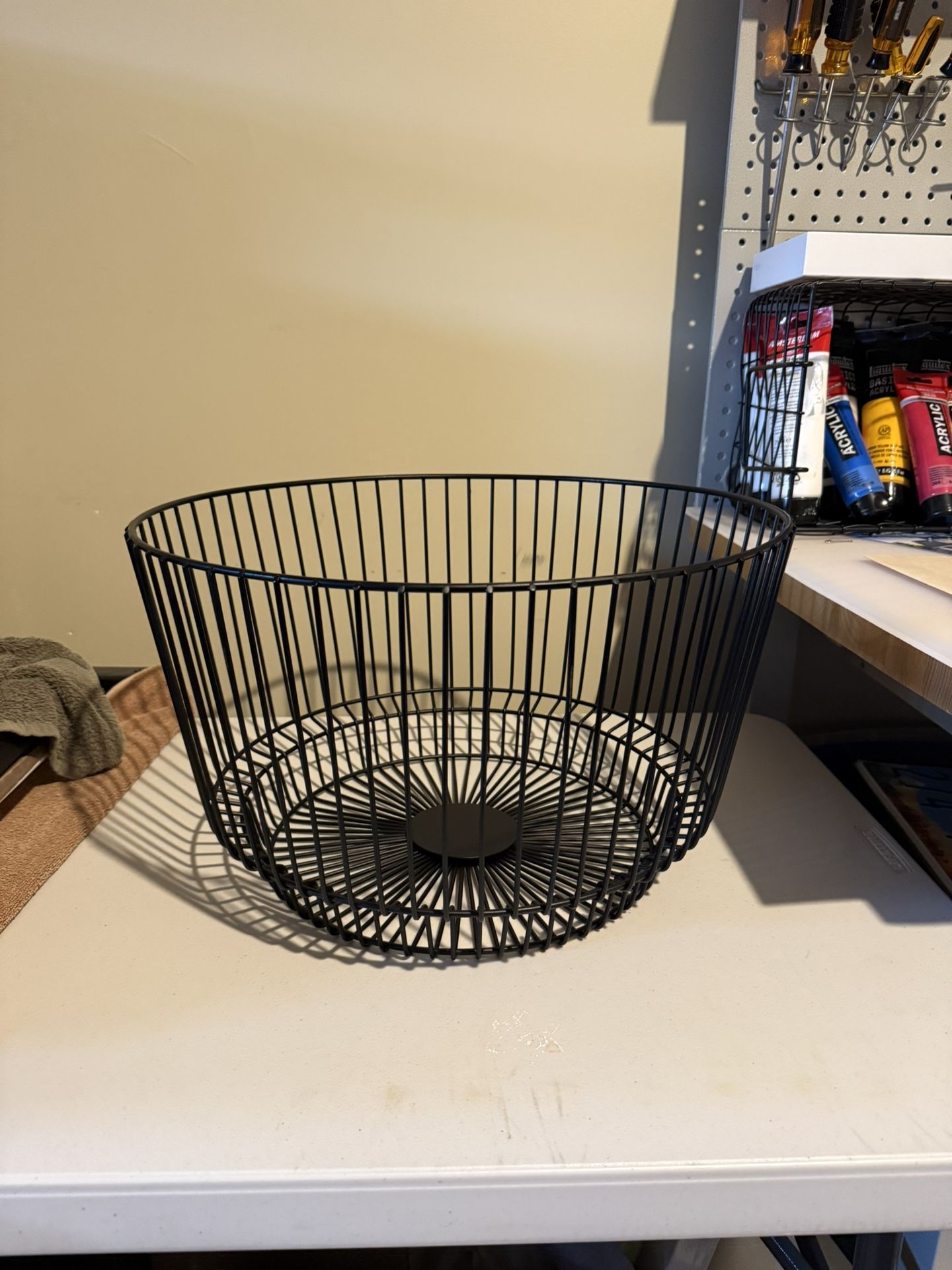 Modern Black Metal Decorative Basket