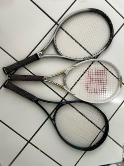 3 tennis rackets