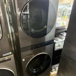 New !!! LG Black Stainless Steel  Wash Tower 27” Width 