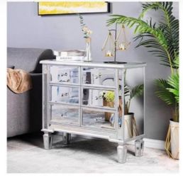 Glass Mirror 6 Drawer Dresser