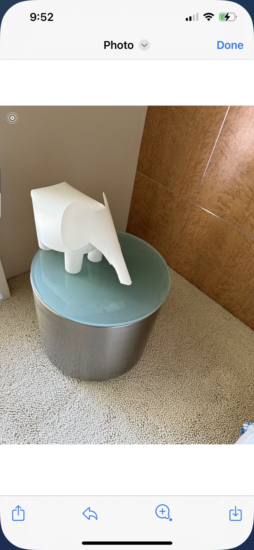 Charlotte Modern Brushed Chrome Metal Round Drum End Table