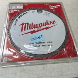Milwaukee 14 in. x 90 Carbide Teeth Thin Metal Cutting Circular Saw Blade