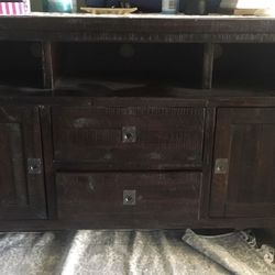 Wood Media console
