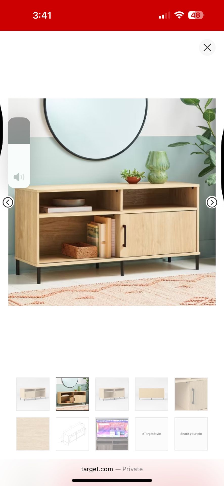 Room essentials TV stand (Brand New) With 54 Inch Samsung TV 