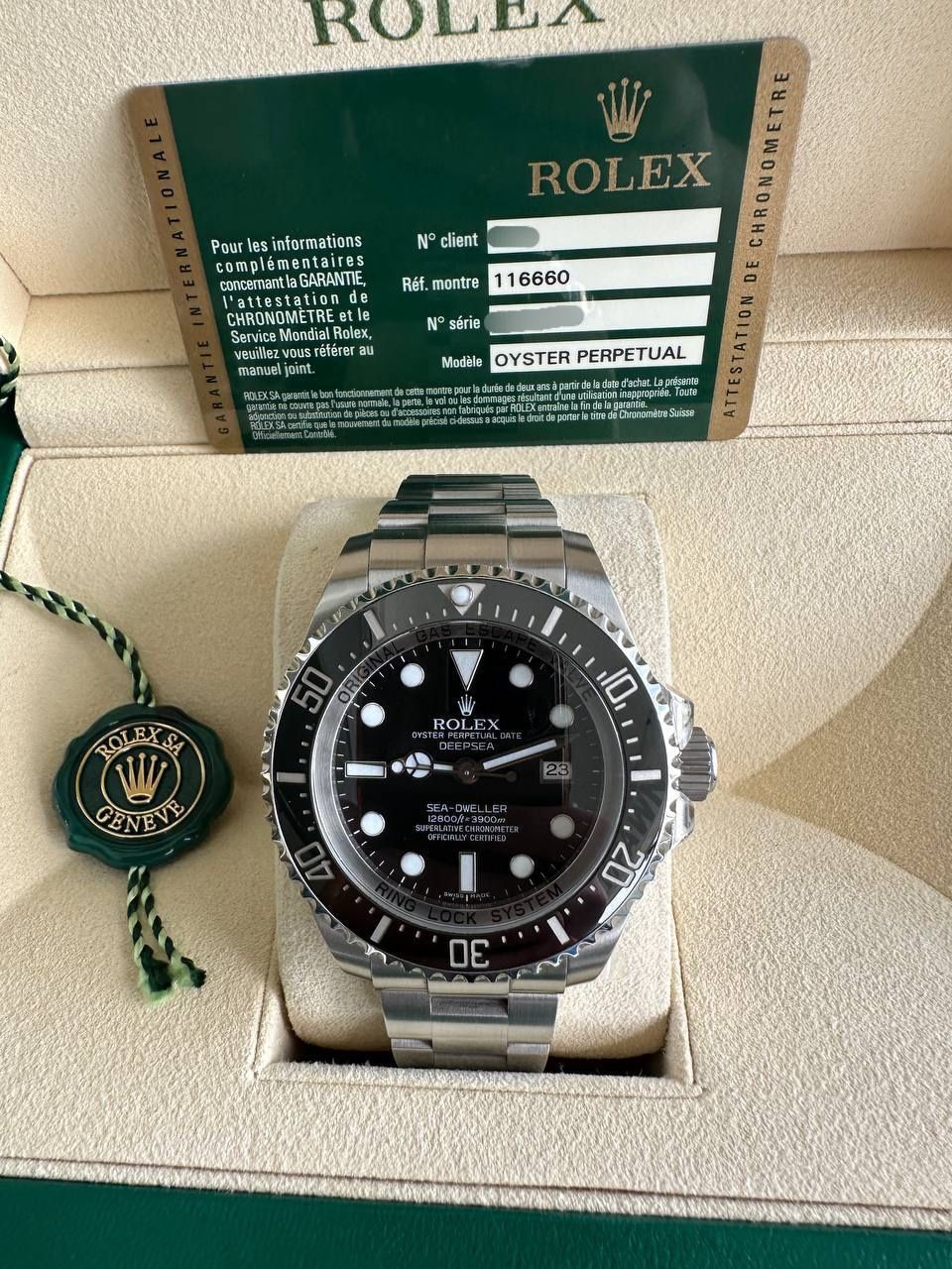 2012 Rolex Sea Dweller DeepSea 44mm 116660 Black Dial Ceramic Bezel Stainless Steel