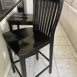 Black Pier One Solid Wood Bar Stools