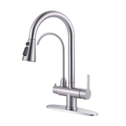 16.7 in. H Pull Down Sprayer Kitchen Faucet with Drinking Water Faucet 