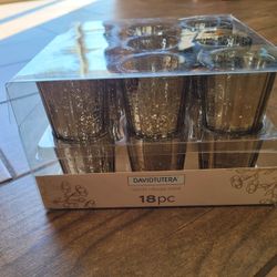 David Tutera Glass Votives with Gold Spot Plating