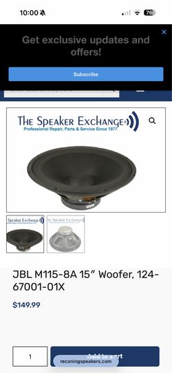 JBL subs 15 inch