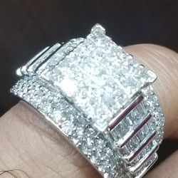 14k White Gold, 3crt Diamonds lady Ring