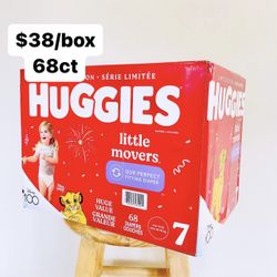 Size 7 (Over 41 Lbs) Huggies Little Movers (68 Baby Diapers)