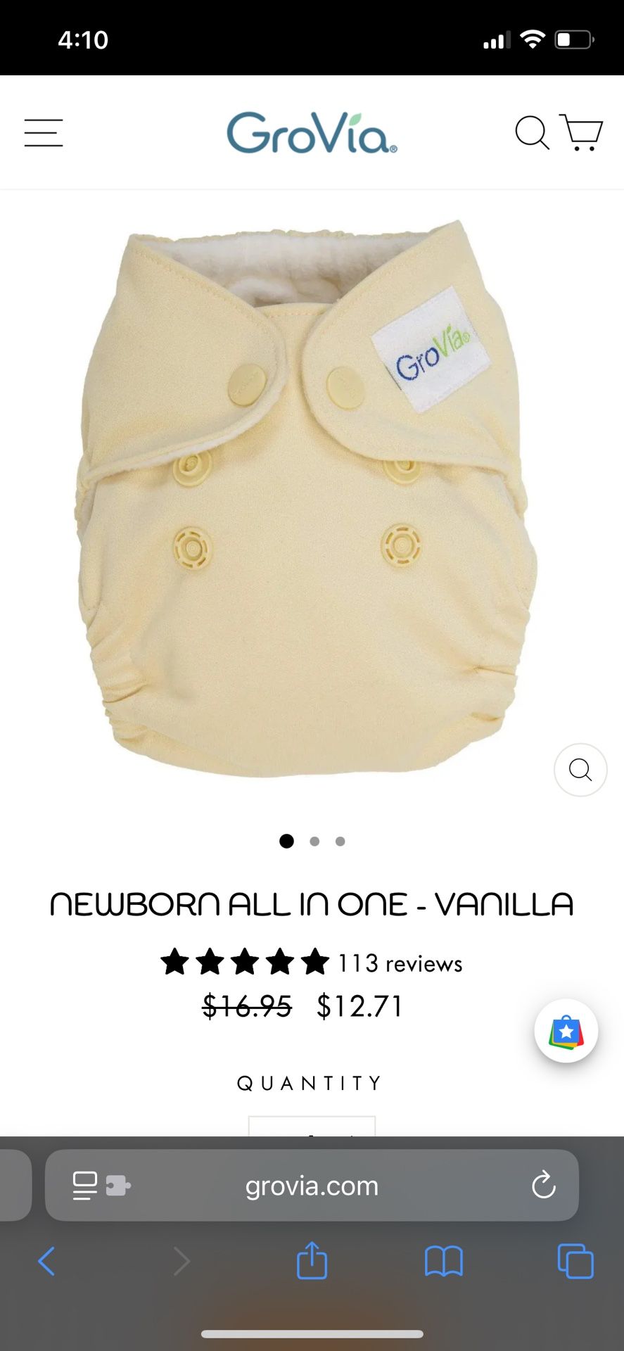 GroVia Newborn Diapers