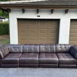 🛋️ Sectional Couch/Sofa - Modular - Italian Leather - Brown - Delivery Available 🚛