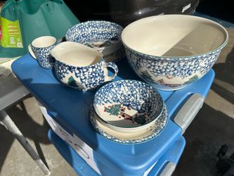 Tienshan Folk Craft Cabin Stoneware 22+ place settings