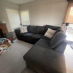 Sectional Dark Grey Couch 