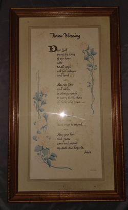 Vintage House Blessing Prayer/Poem Framed Picture 
by Pat McKay
(24" x 14")