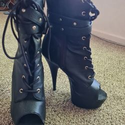 Pleaser Delight Heels Size 8 Matte Black