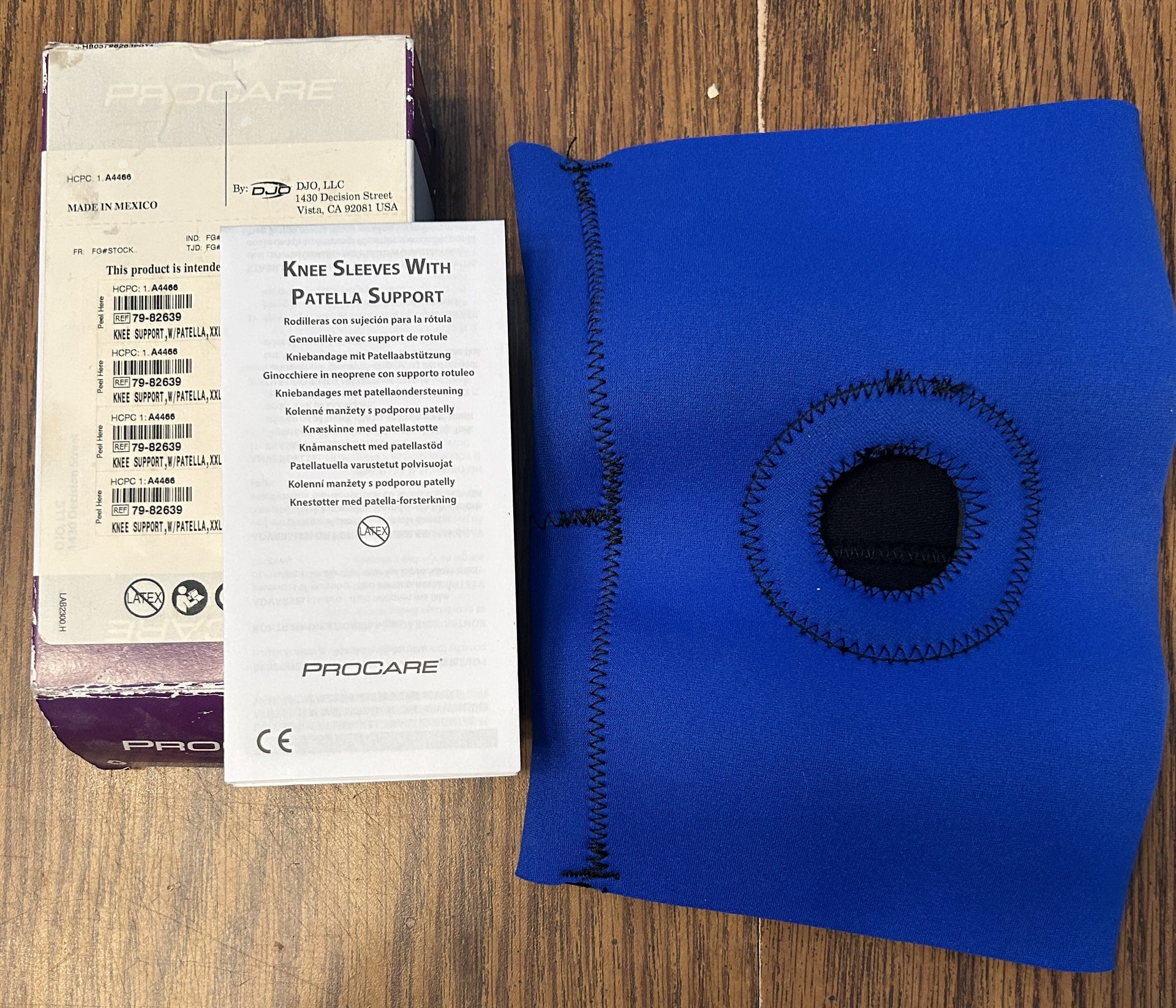 NIB Pro Care Knee Support, With Patella Support, Blue XXL