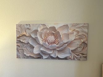 White and Gold Floral wall art
