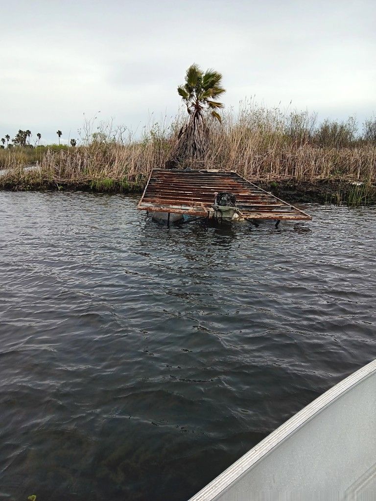 Pontoon Boat Frame And Pontoons
