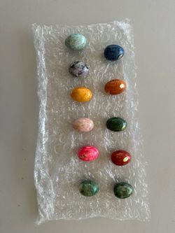 Vintage Italian alabaster eggs, hand-painted
