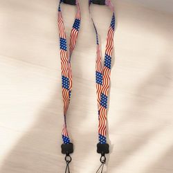 Hillman Patriotic USA Flag Lanyard Unisex Multicolor Holiday Accessory