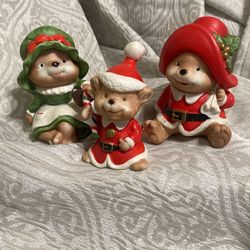 Vtg. HOMCO #5600, Papa Bear, Mama Bear& Baby Bear Figurines.