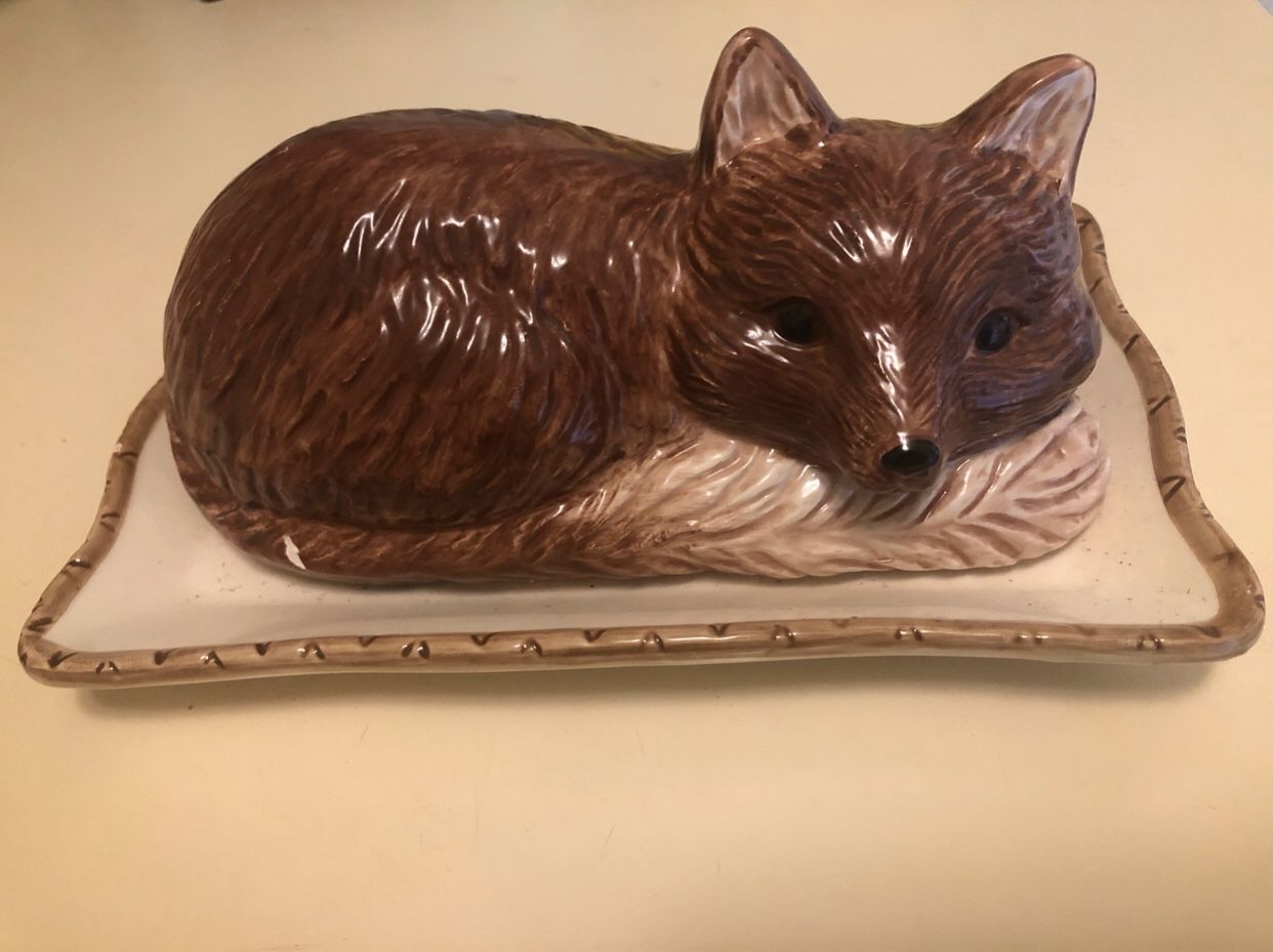 Fox Butter Dish